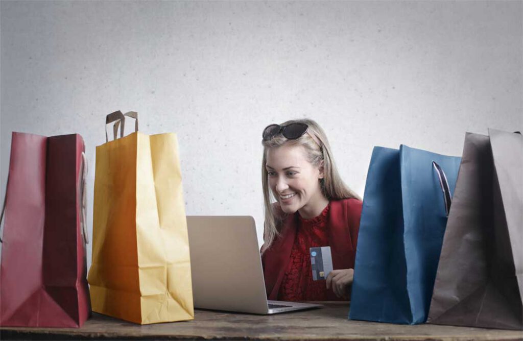 Happy Woman Online Shopper