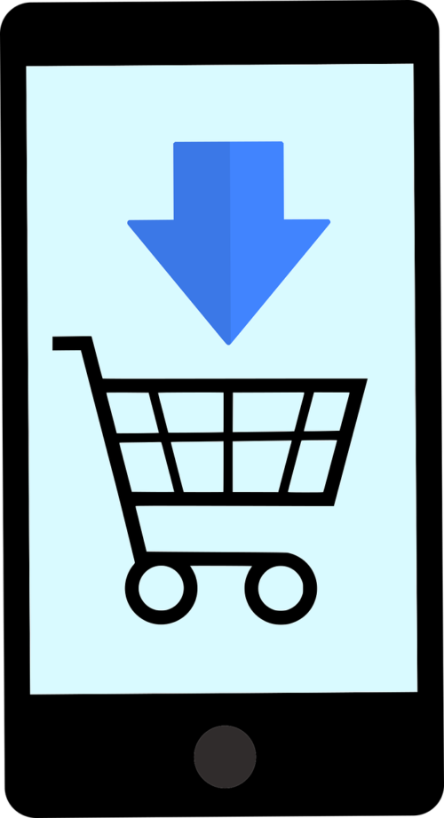 smart phone displaying cart